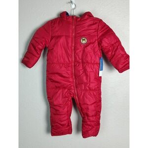 IXtreme Snowsuit Boys 18-24 Months Red Hooded Puffer Teddy Bear Winter‎